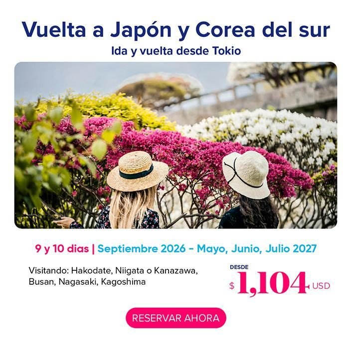 Vuelta a Japón y Corea del Sur — ida y vuelta desde Tokio, desde $1,104 USD